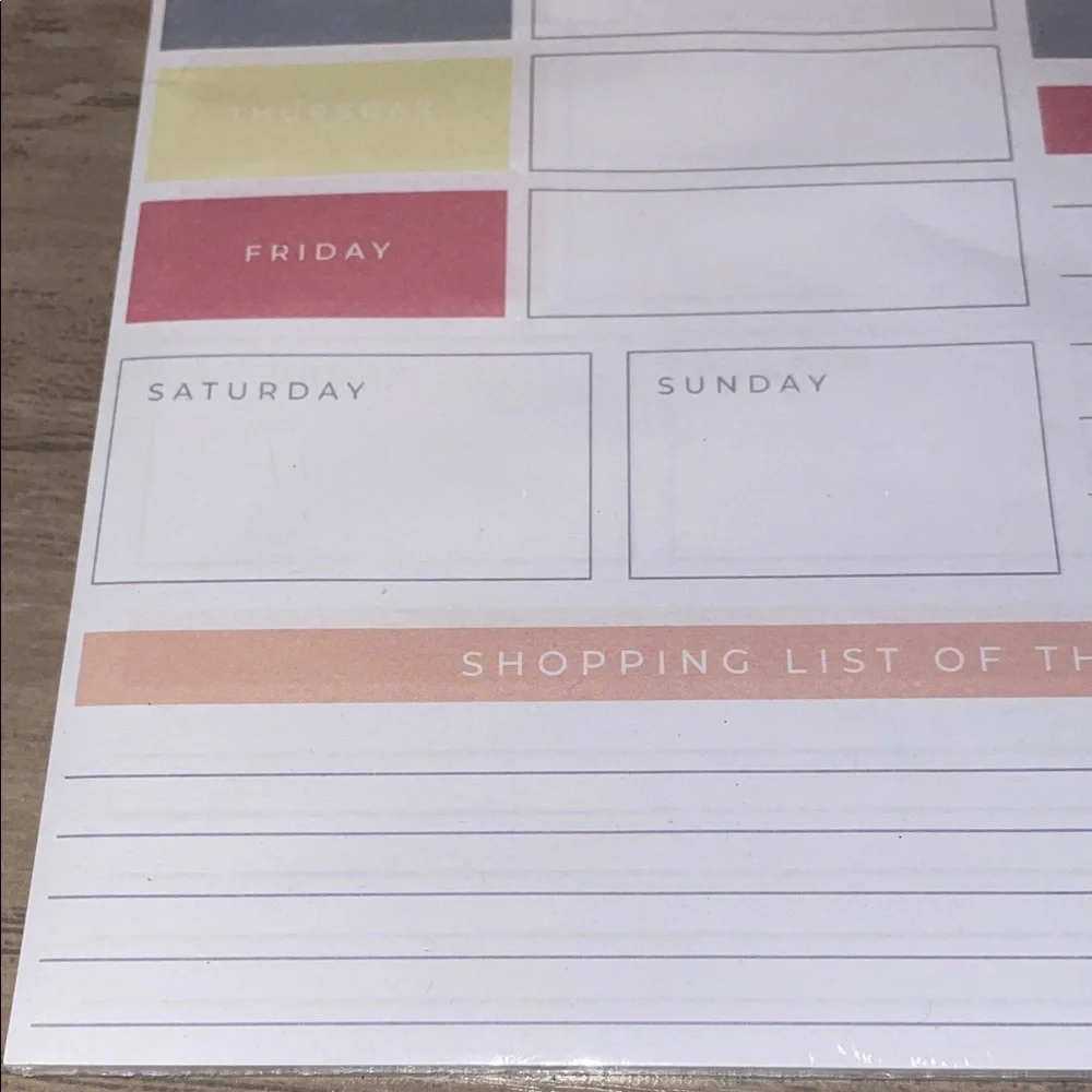 Colorful Weekly Planner Pad